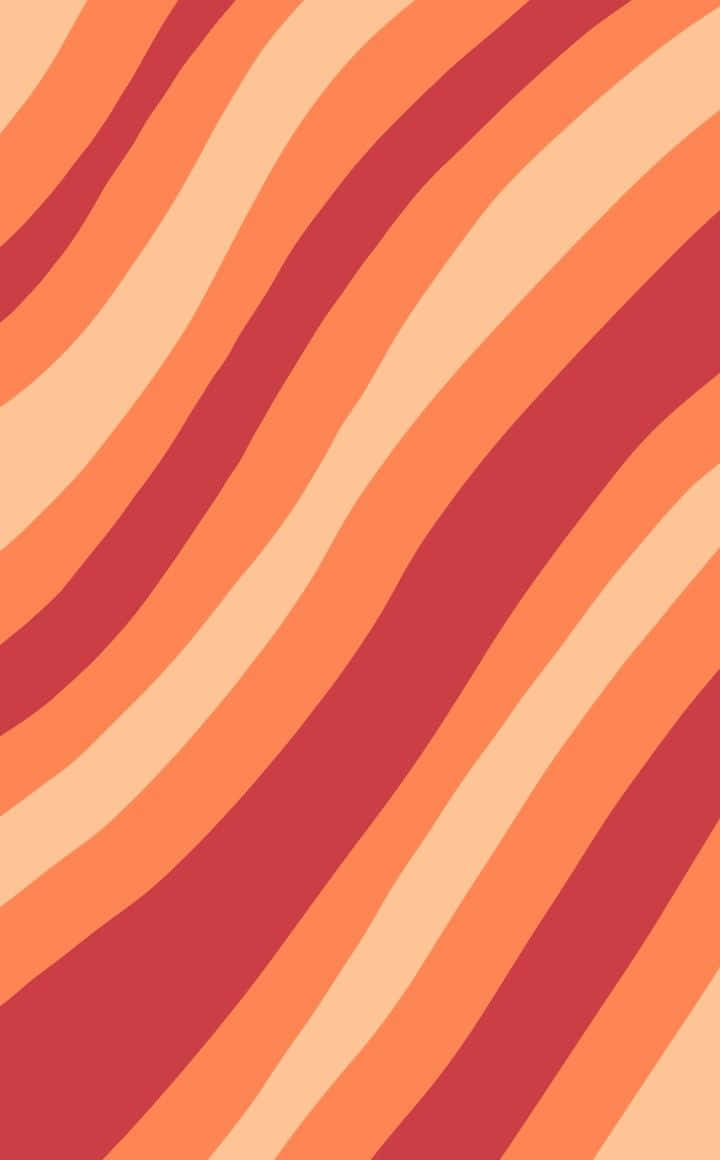 70's Groovy Background Red And Orange Wavy Lines