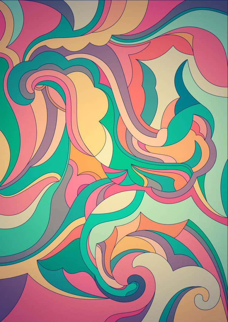 70's Groovy Background Colorful Flowery Design