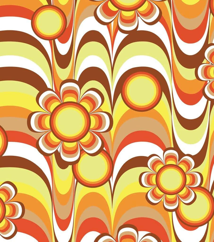 70's Groovy Background Yellow Melting Effect