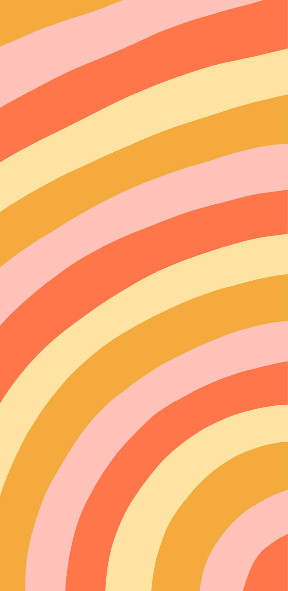 70's Groovy Background Pink Orange And Yellow Curved Pattern