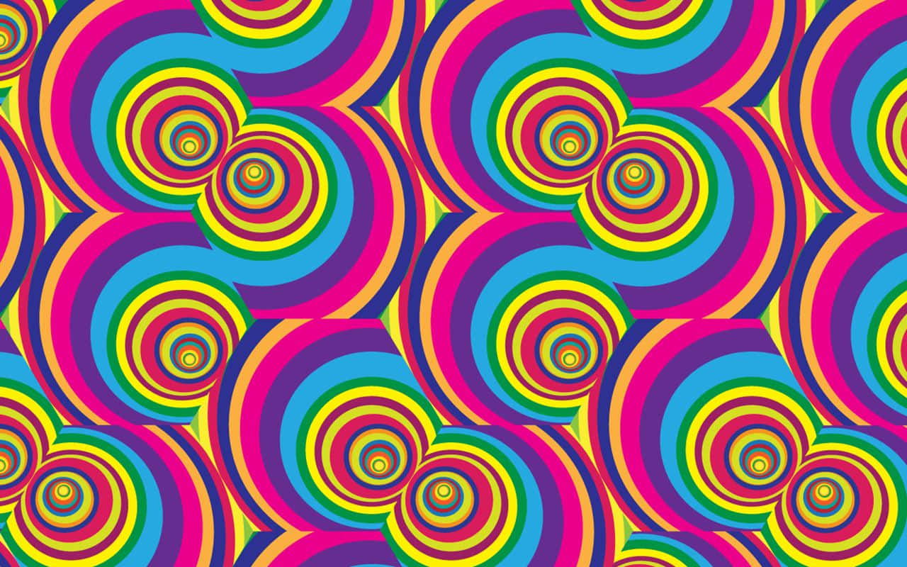 70's Groovy Background Colorful Curvy And Circular Pattern