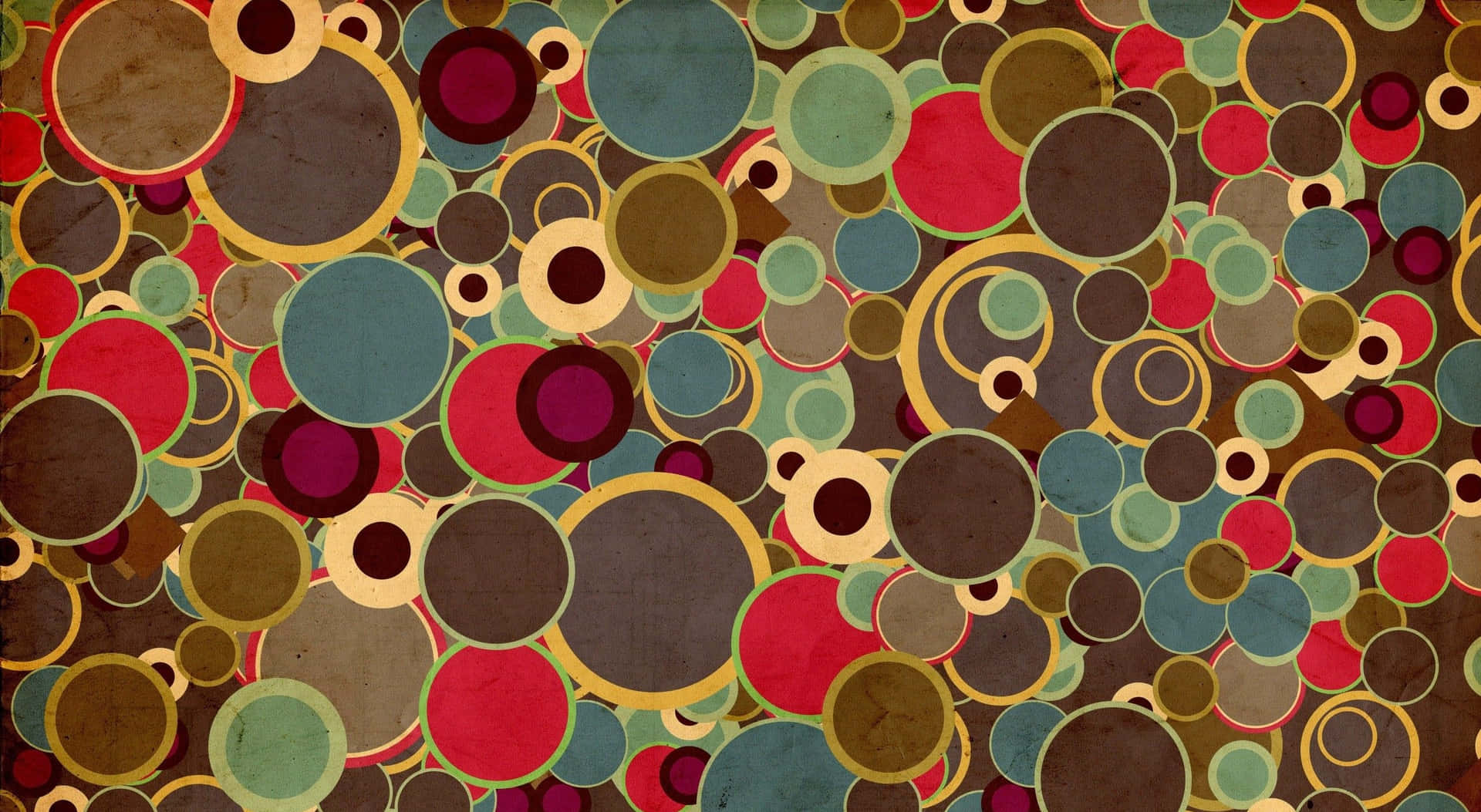 70'erne Aestetisk Skrivebord Psykedelisk Cirkel Digital Kunst Tapet Wallpaper