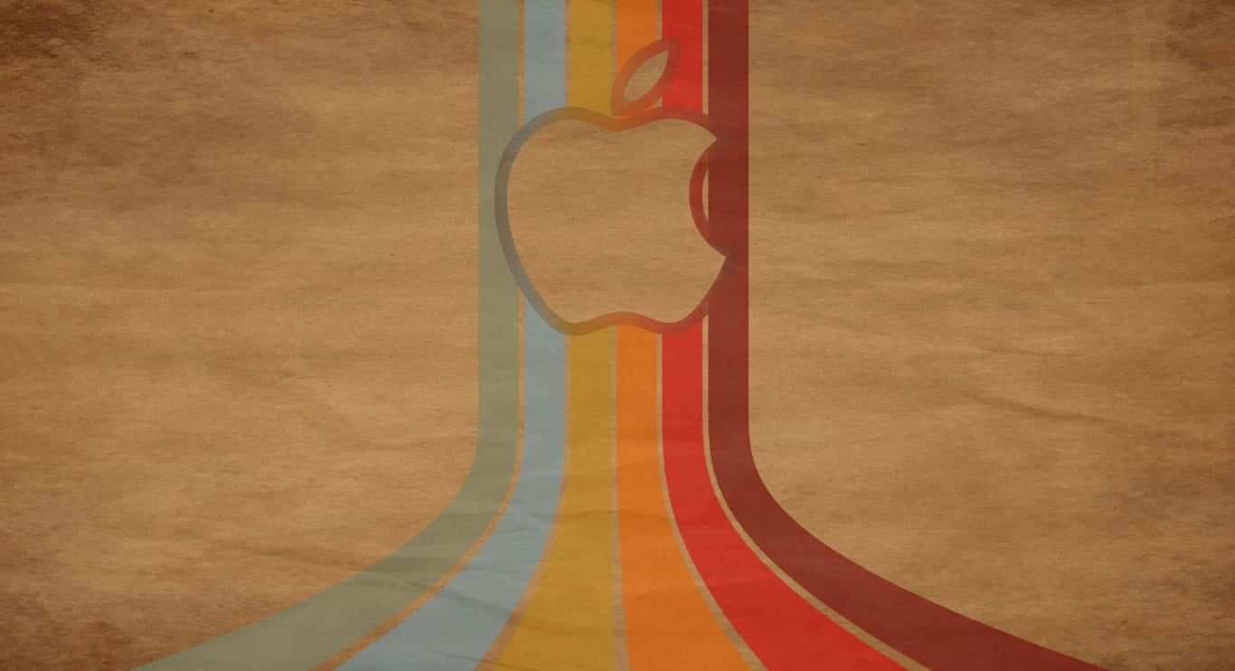 Digitalkonst Apple-logotyp 70-tals Estetisk Skrivbordsbakgrund. Wallpaper