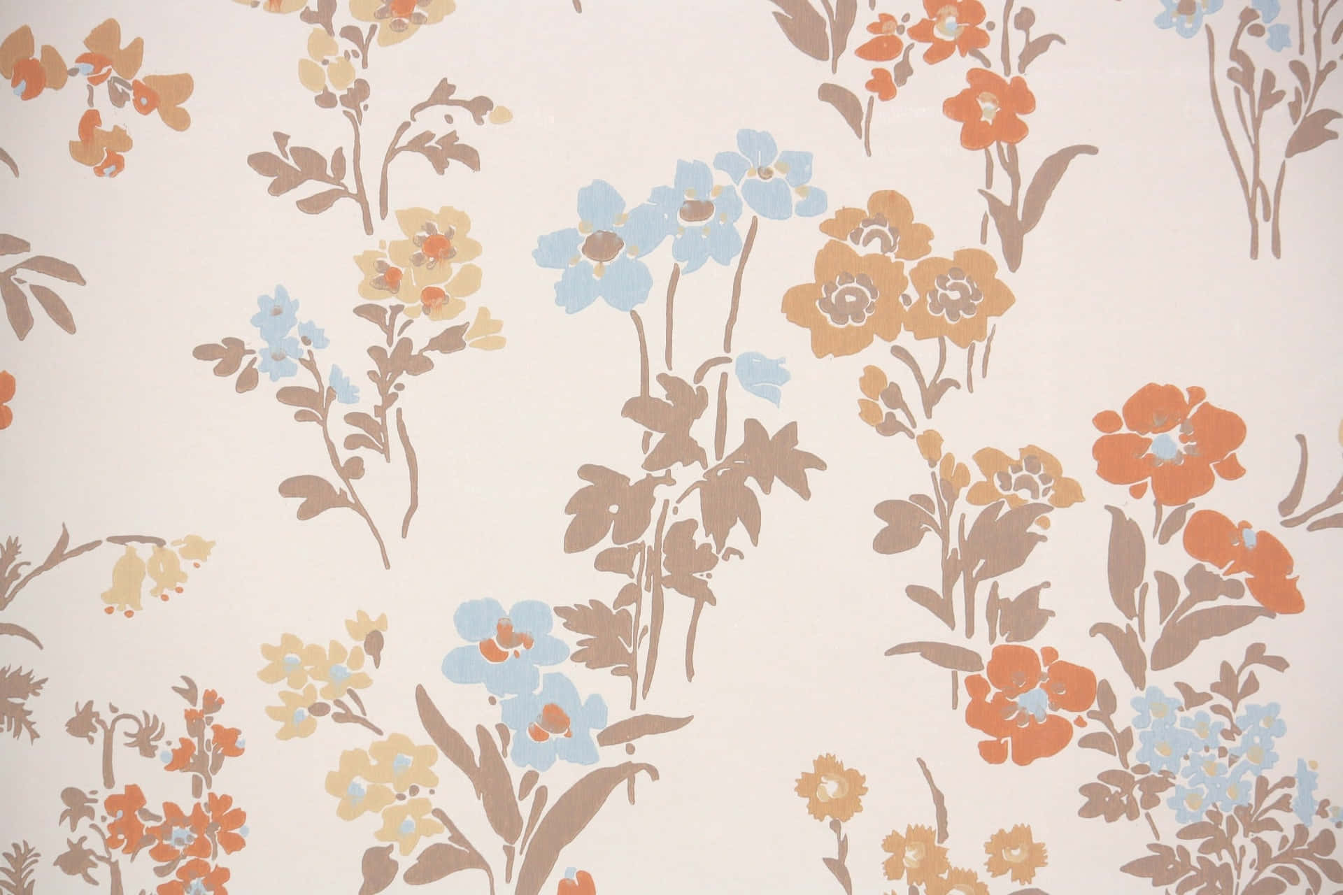 Feel the vibes of a 70s blooming garden Wallpaper