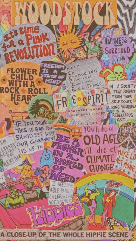 Et plakat for Woodstock-festivalen Wallpaper
