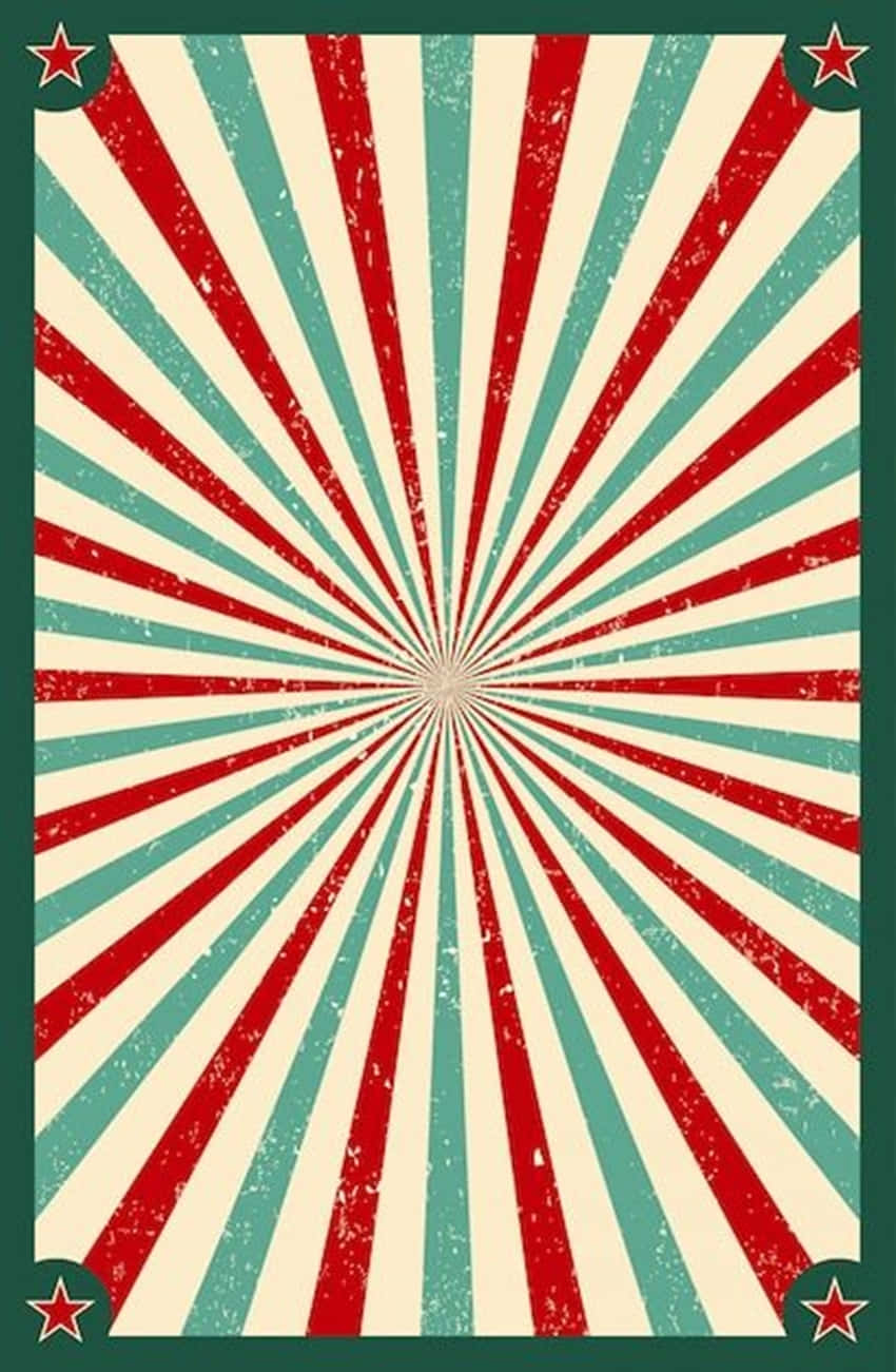 Rotgrünes 70er Hippie Muster Wallpaper