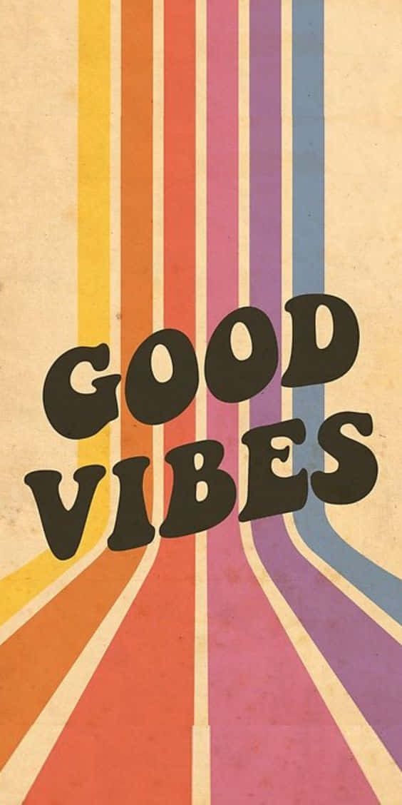 70s Hippie Good Vibes Wallpaper