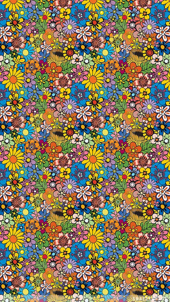 Vibrant Essence of 70's Hippie Culture Wallpaper