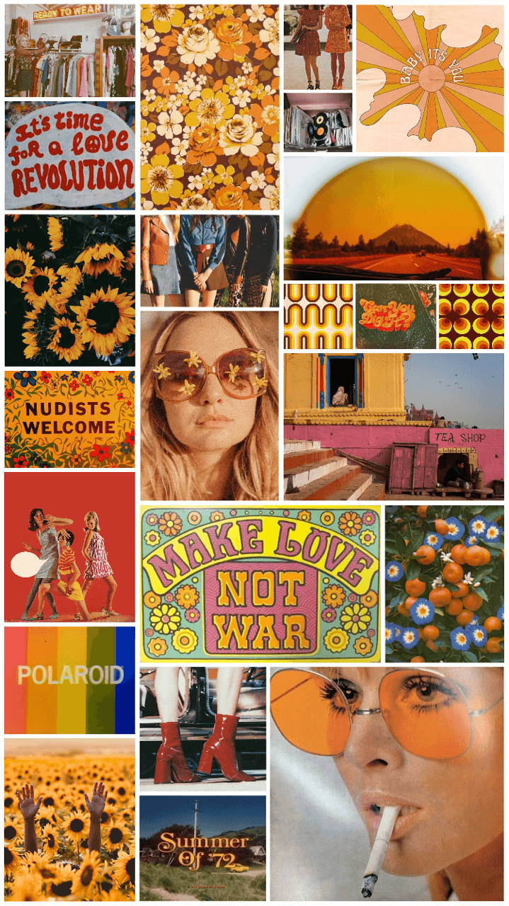 70s Yellow Aesthetic Collage Picture