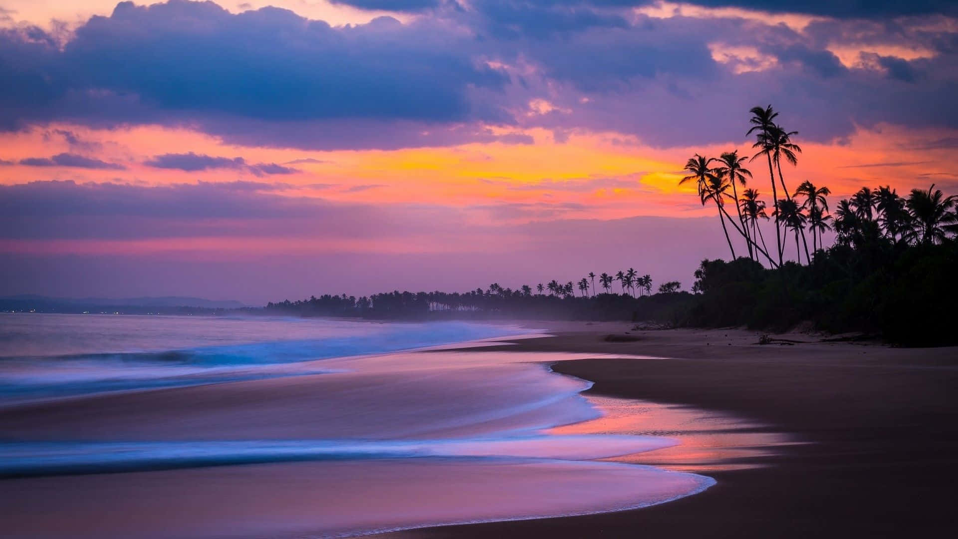 720p Beach Sunset Background