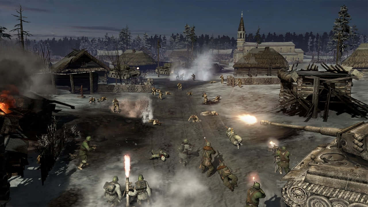 A Screenshot Of A Game With Soldiers And Tanks
