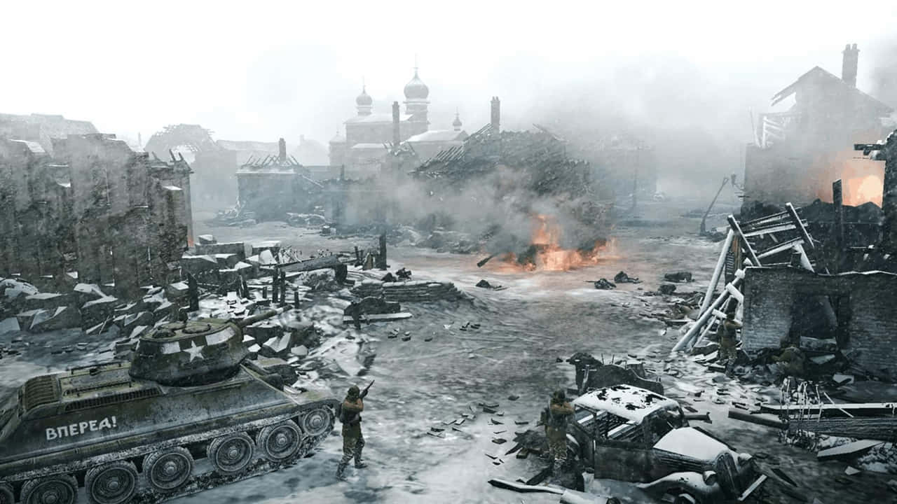 A Screenshot Of A City With Tanks And Tanks