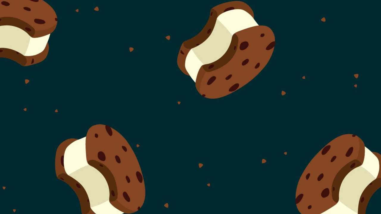 A Seamless Pattern Of Ice Cream Sandwiches