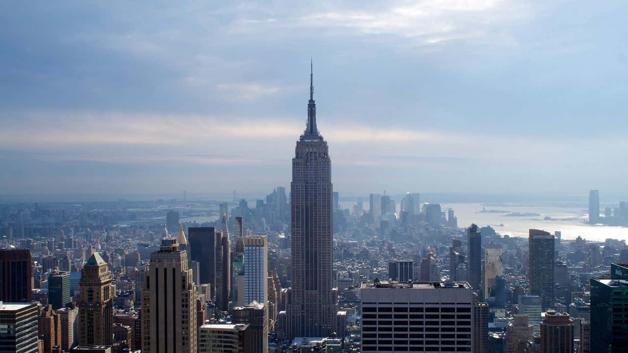 Vyöver Empire State Building I New York City, Vid Skymning