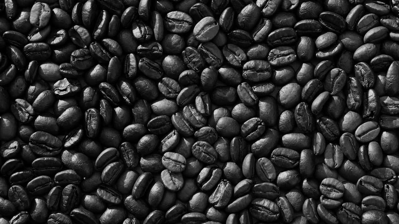 Black And White Photo Of Coffee Beans