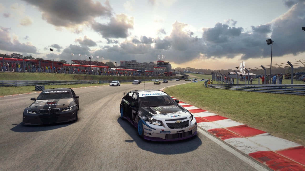 A Screenshot Of A Race Car Driving On A Track