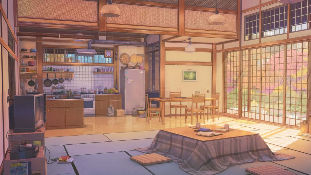 A Japanese House With A Kitchen And Dining Room