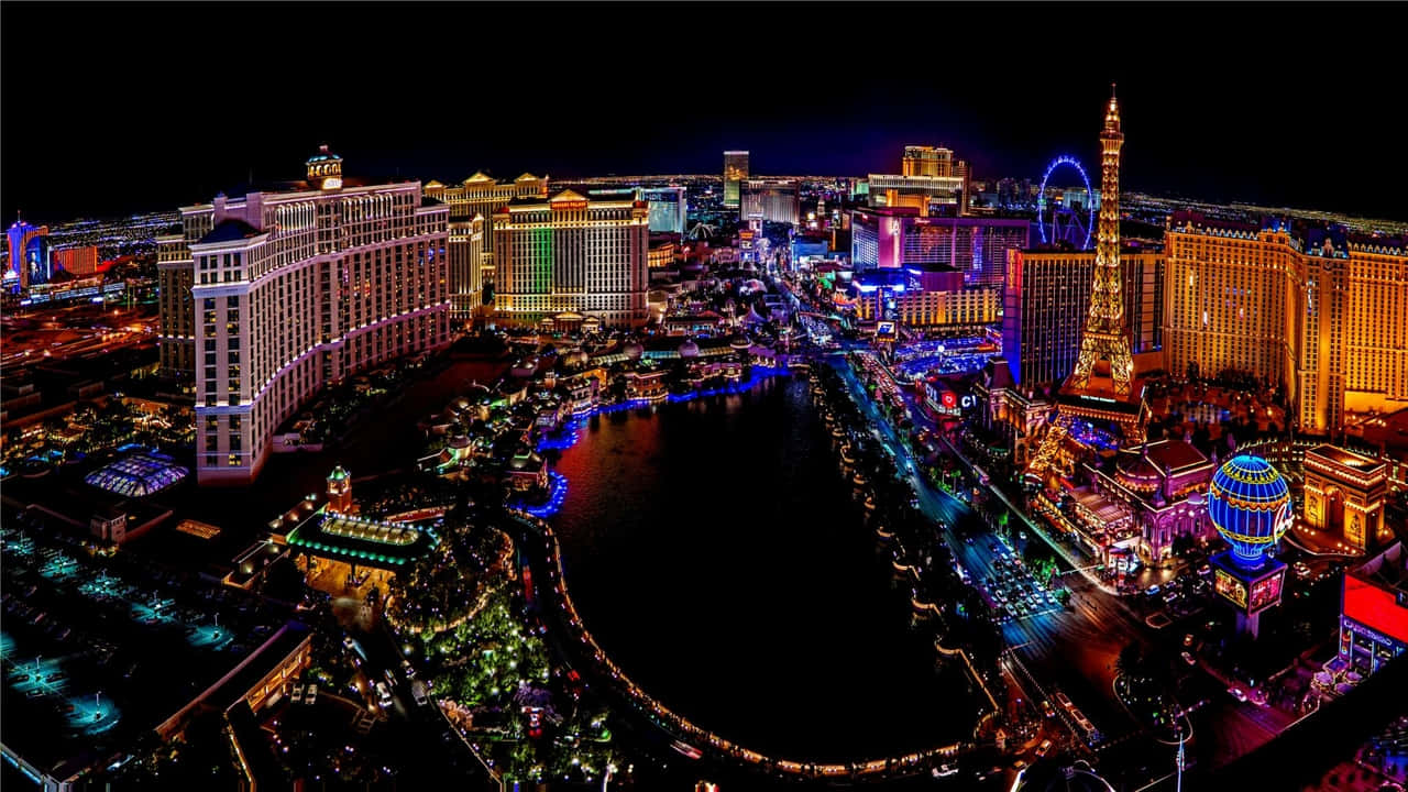 Njutav En Hisnande Utsikt Över Las Vegas I Full Hd