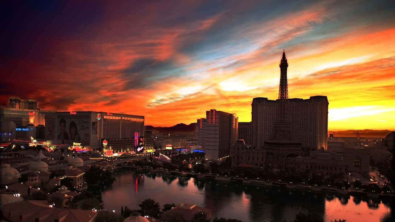 Beundrade Fantastiska Vyerna Över Las Vegas På Natten