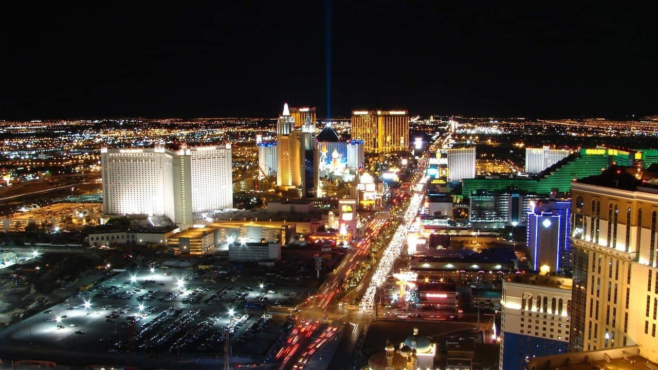 Silhuettenav Den Bländande Staden Las Vegas I 720p Hd