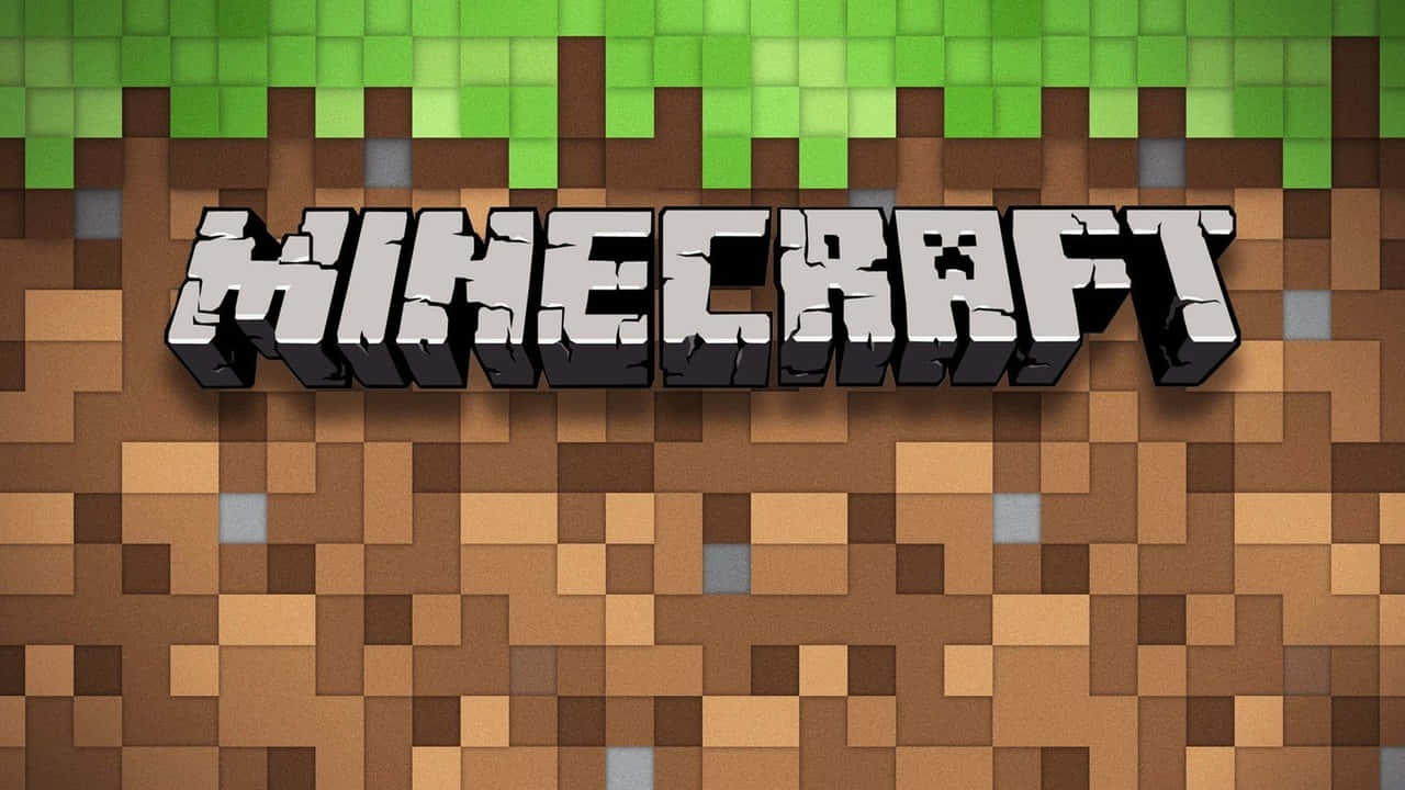Minecraften Pixelerad Bakgrund Med Ordet Minecraft