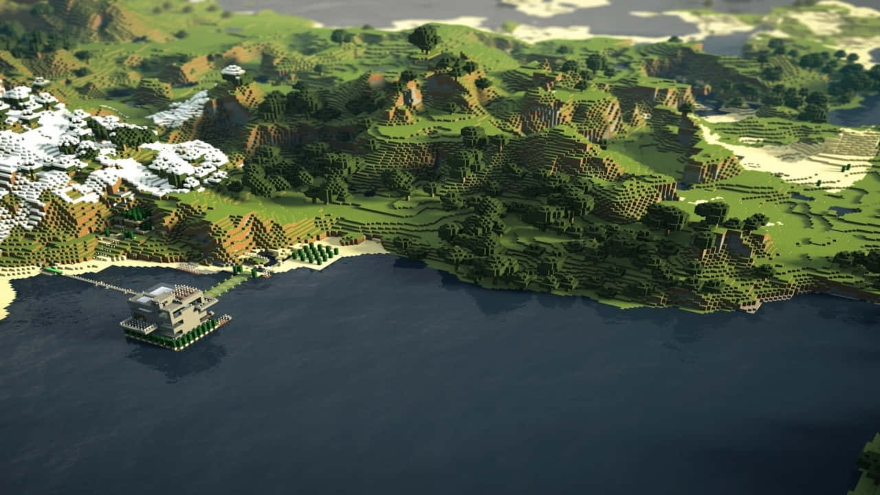 Fondosde Pantalla De La Isla De Minecraft En Alta Definición.