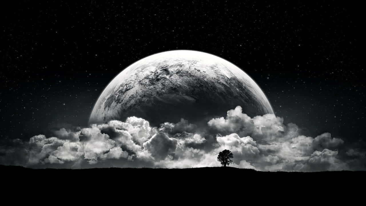 720pnatur Hintergrund Mit Großem Mond
