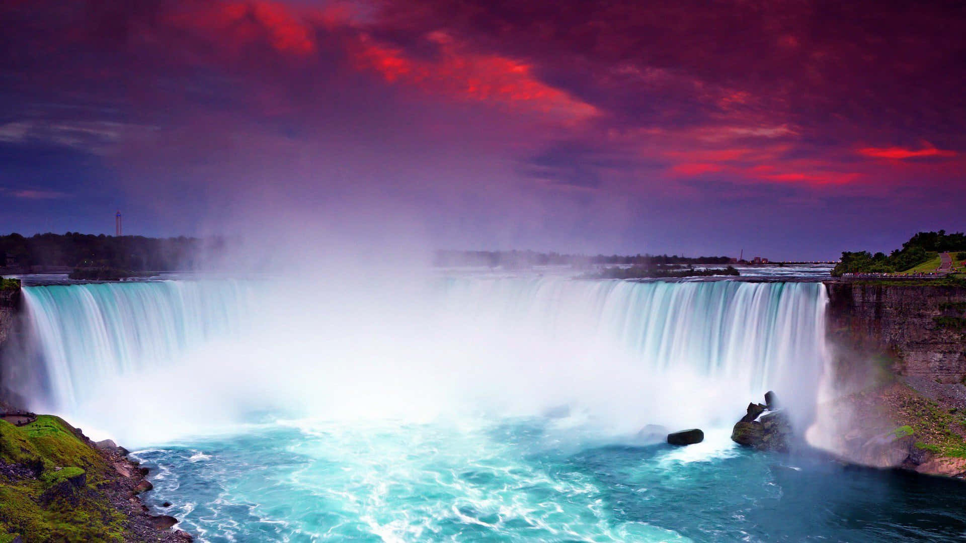 Vackertsoluppgång Vid Niagara Falls.