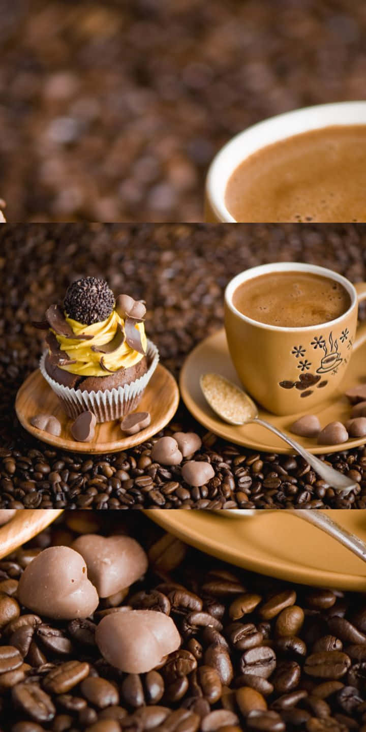 720p Pastries Background Cupcake With Coffee
