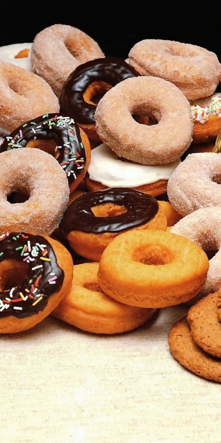 720phintergrundbild Verschiedene Donuts