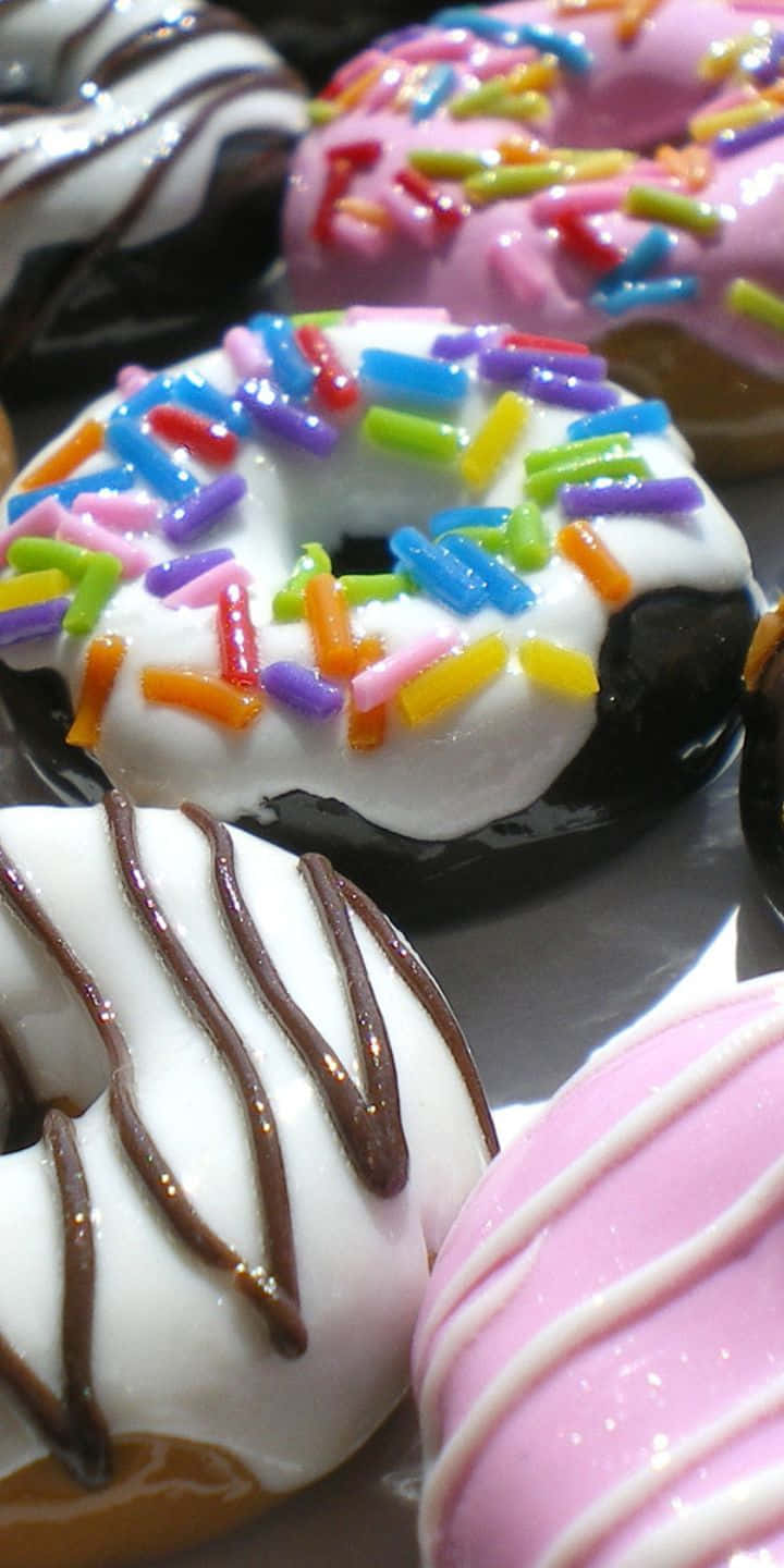 720p Pastry Baggrund Sprinkled Donuts