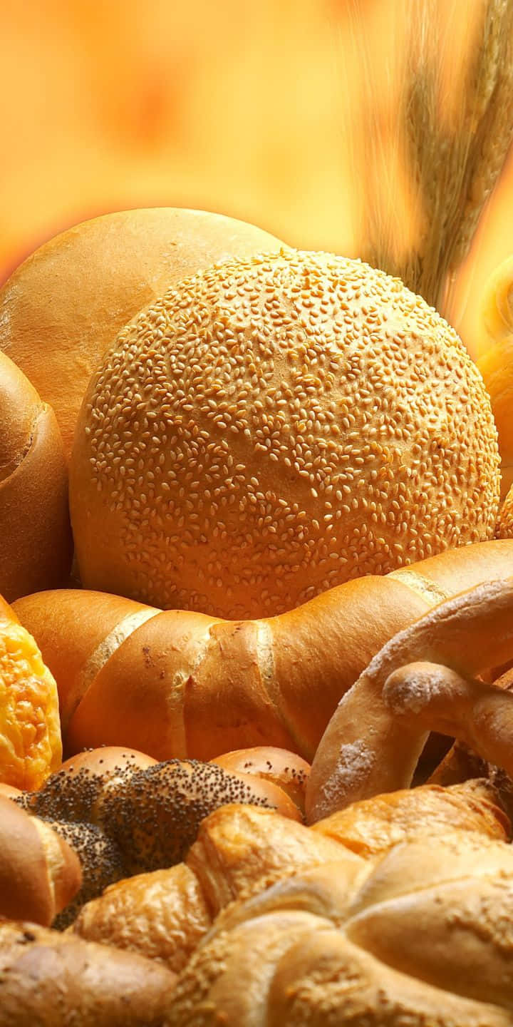 720pgebäck Hintergrund Verschiedene Arten Von Brot