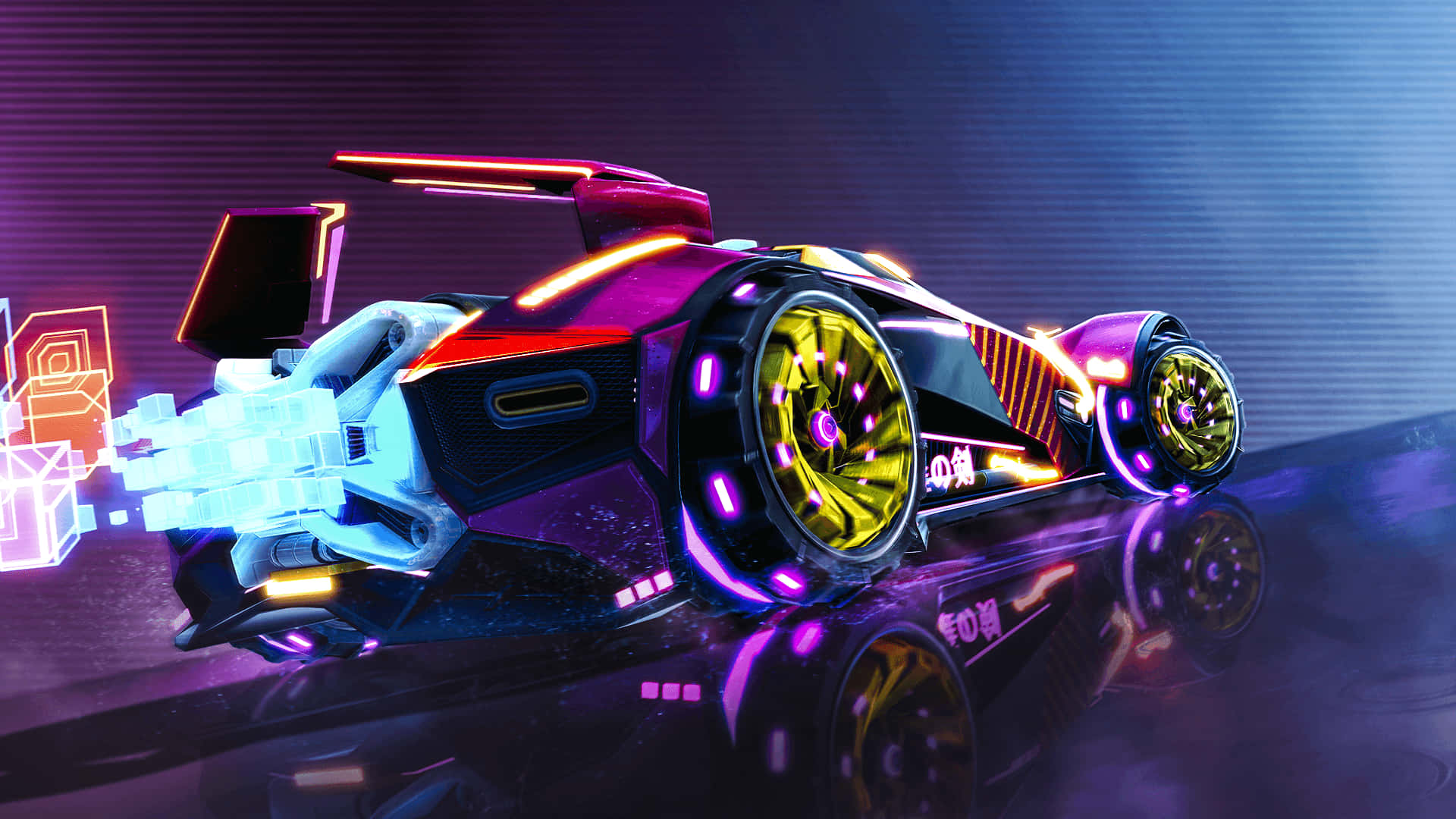720p Rocket League Background Colorful Battle Car Background