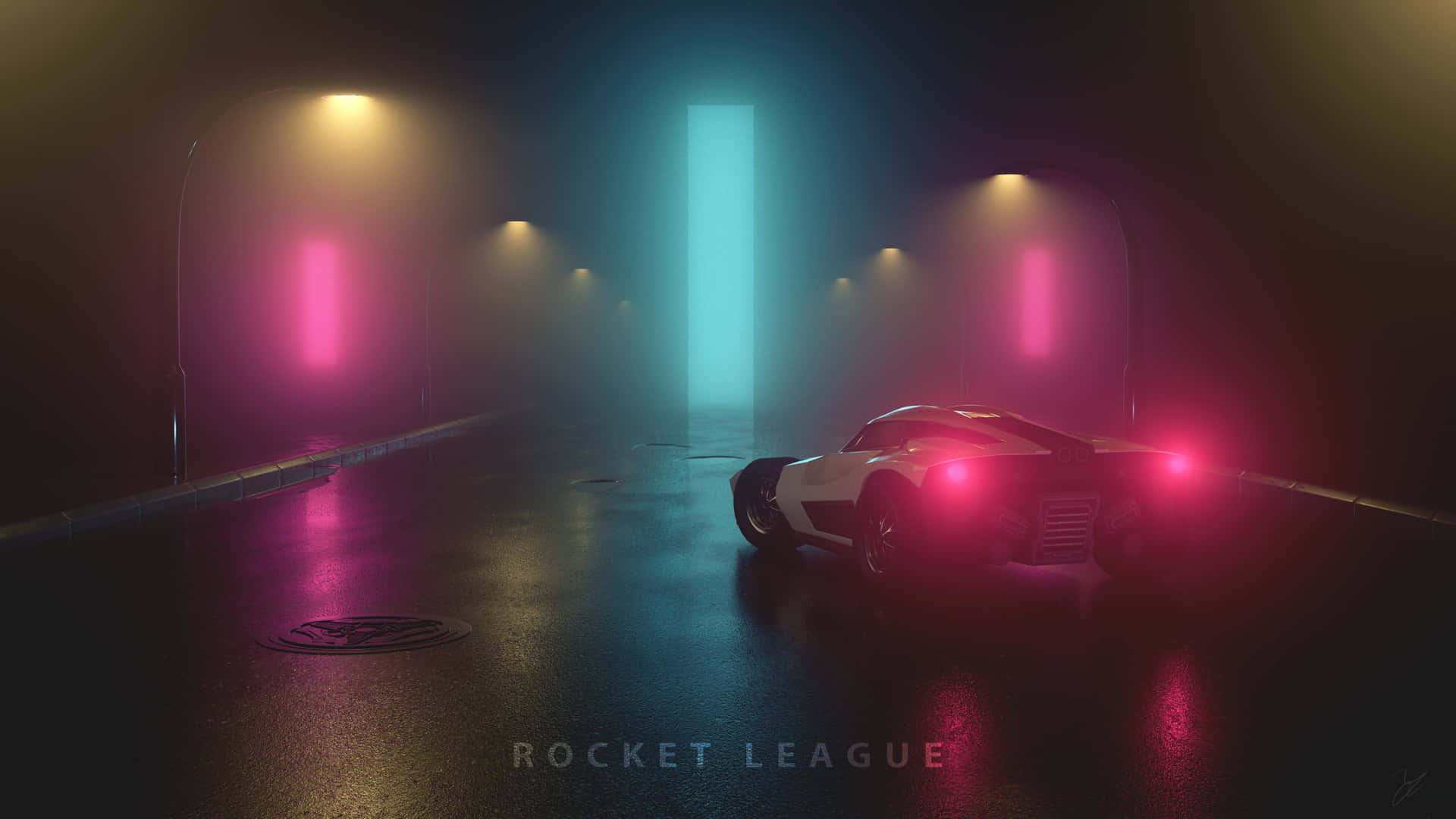 720p Rocket League Background Poster Lights Background