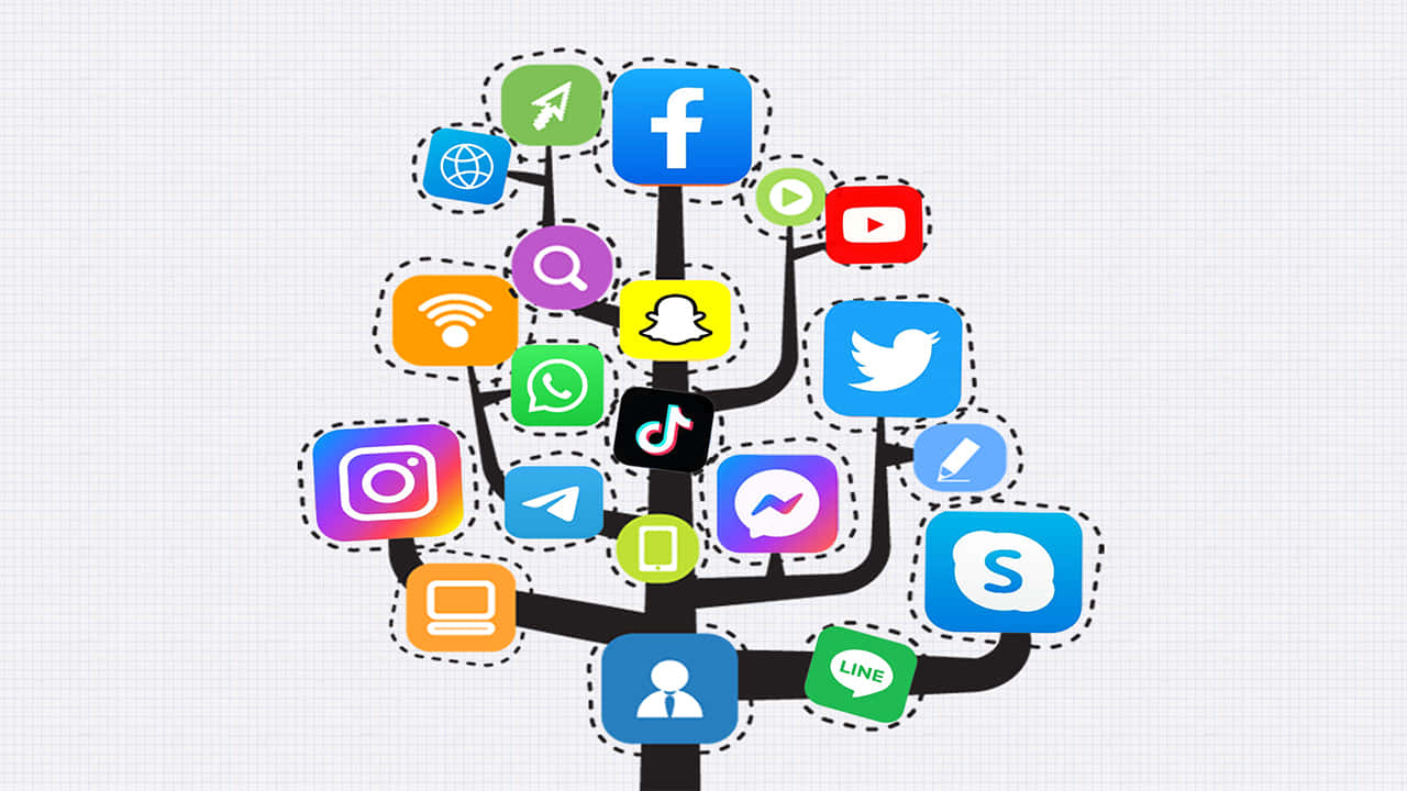 Media Logos Tree 720p Social Background