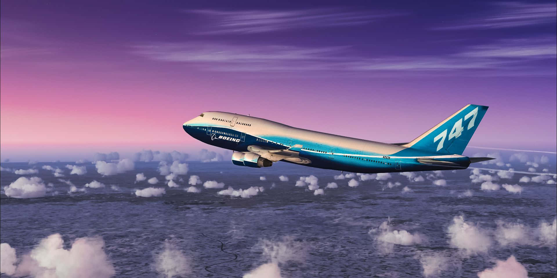 747 Airplane Over skies Wallpaper