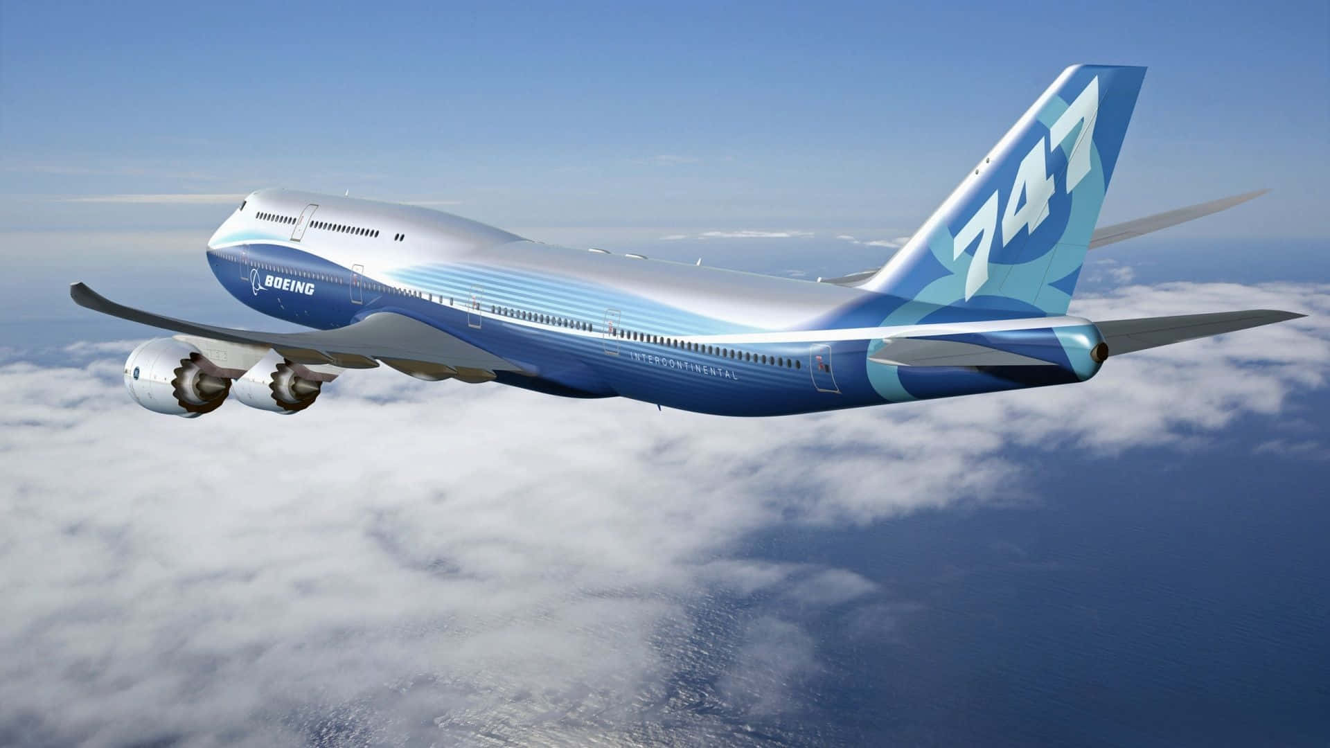 747flugzeug In Der Luft Wallpaper