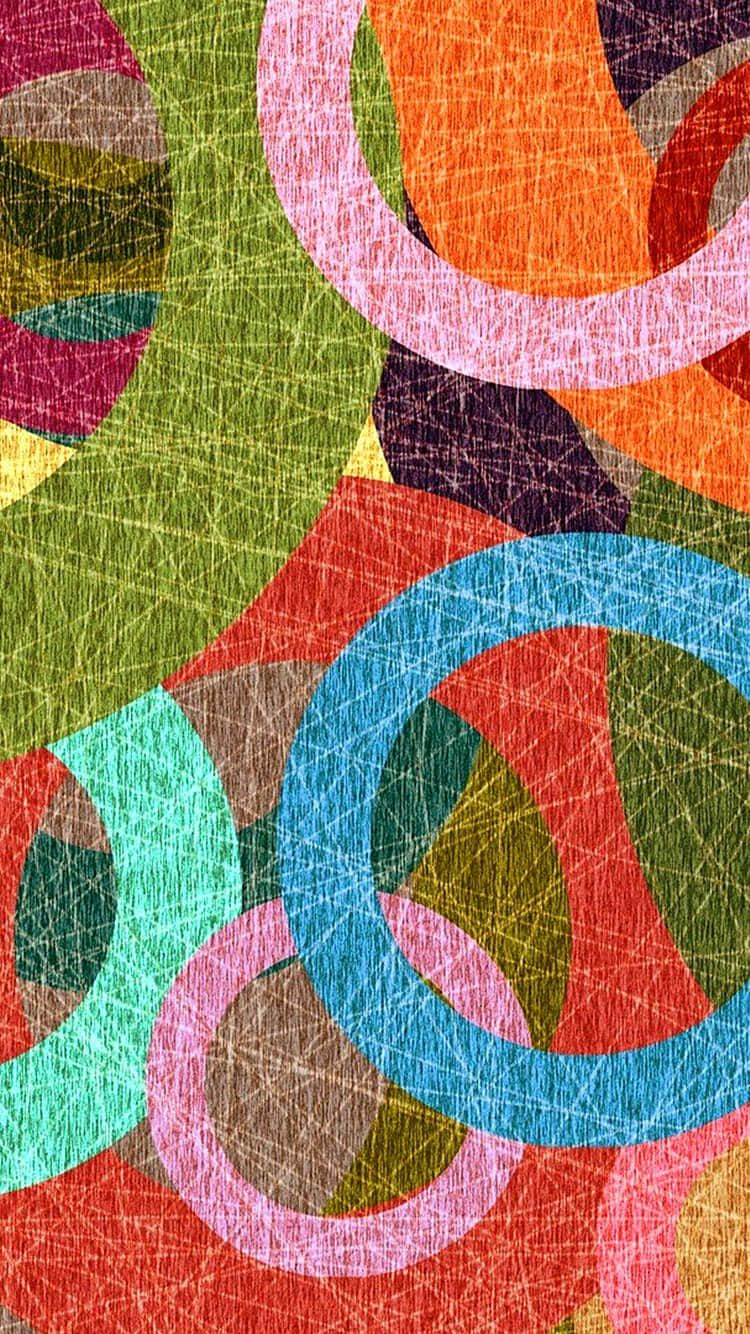 A Colorful Abstract Pattern With Circles Wallpaper