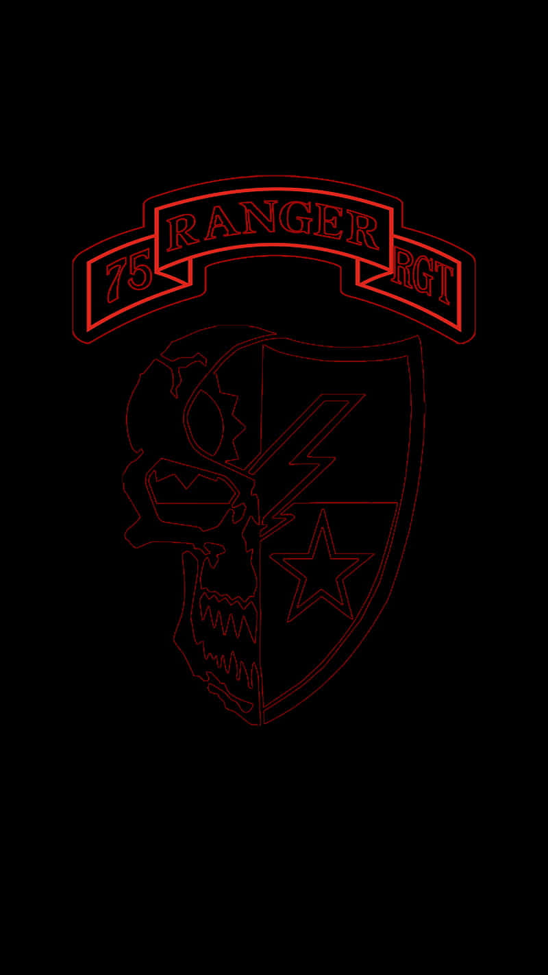 75th Ranger Regiment Crest Redon Black Wallpaper