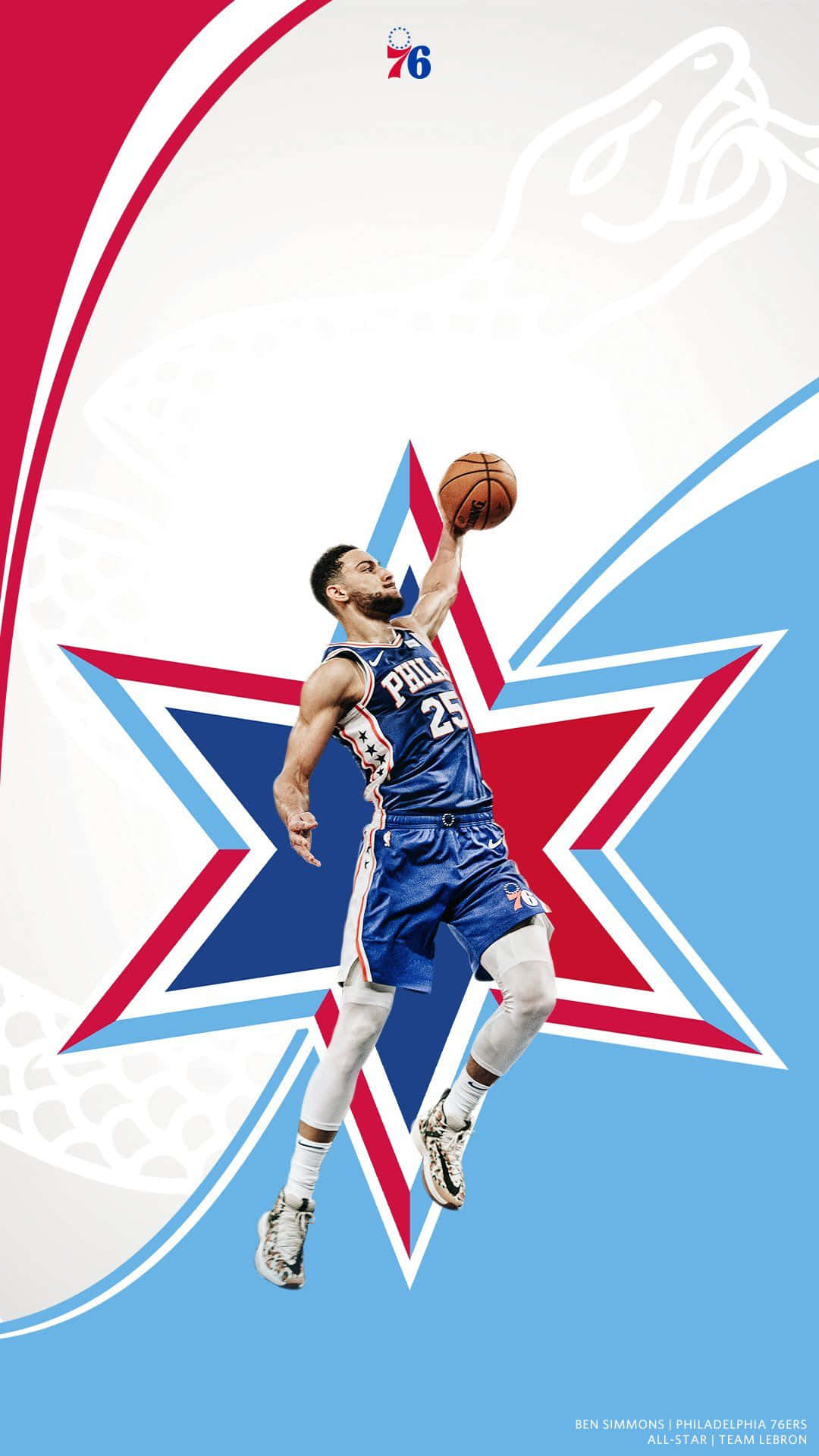 Hold dig forbundet og vis din kærlighed til 76ers med denne NBA Sixers iPhone! Wallpaper