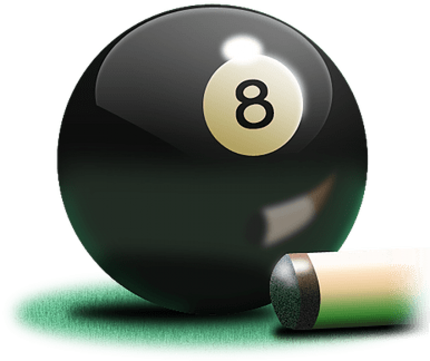 8 Ball Pool Cueand Black Ball PNG