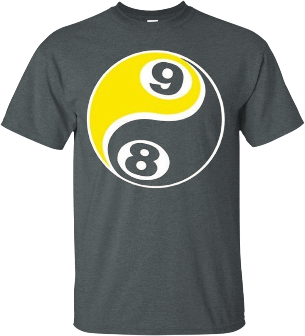 8 Ball Pool Yin Yang T Shirt Design PNG
