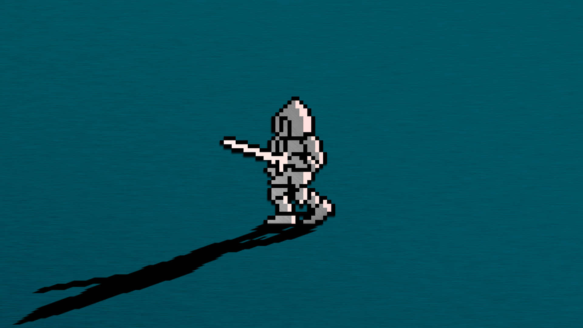 Pixelart Eines Mannes, Der Ein Schwert Hält