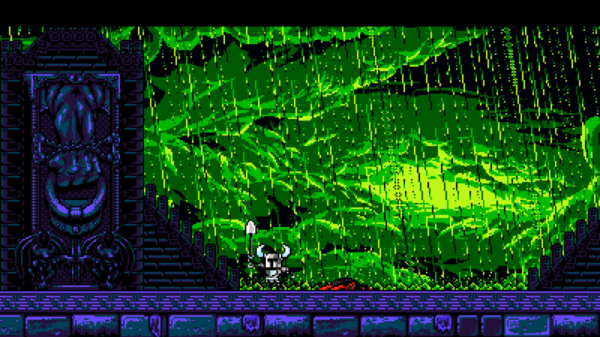 Enskærmbillede Af Et Videospil Med En Grøn Skærm.
