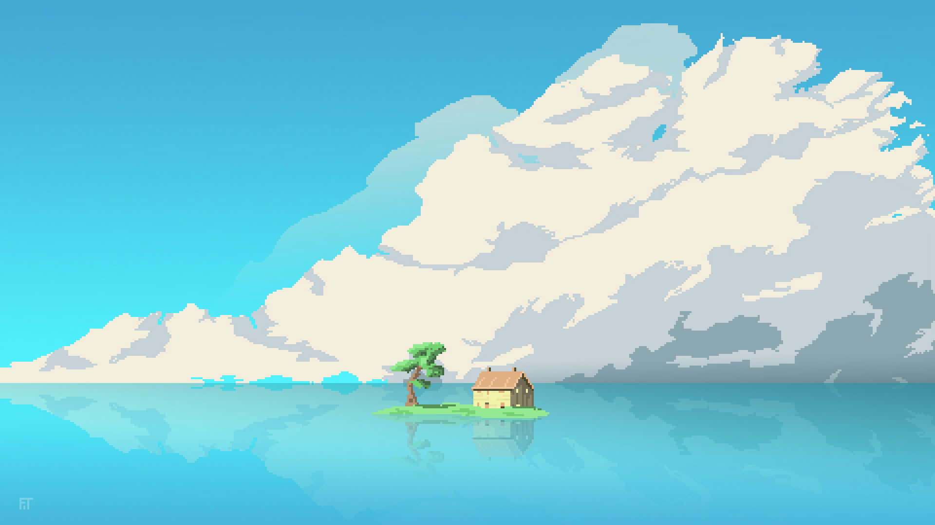 A House On A Small Island In The Water