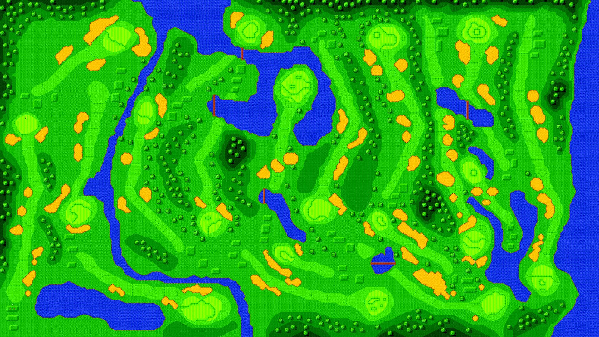 8-Bit Golfing Desktop Map Wallpaper