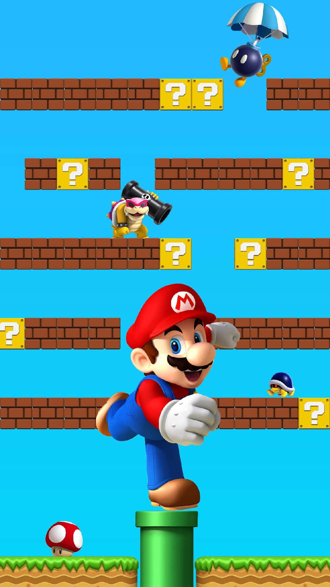 Retro 8-Bit Mario Nostalgia Wallpaper