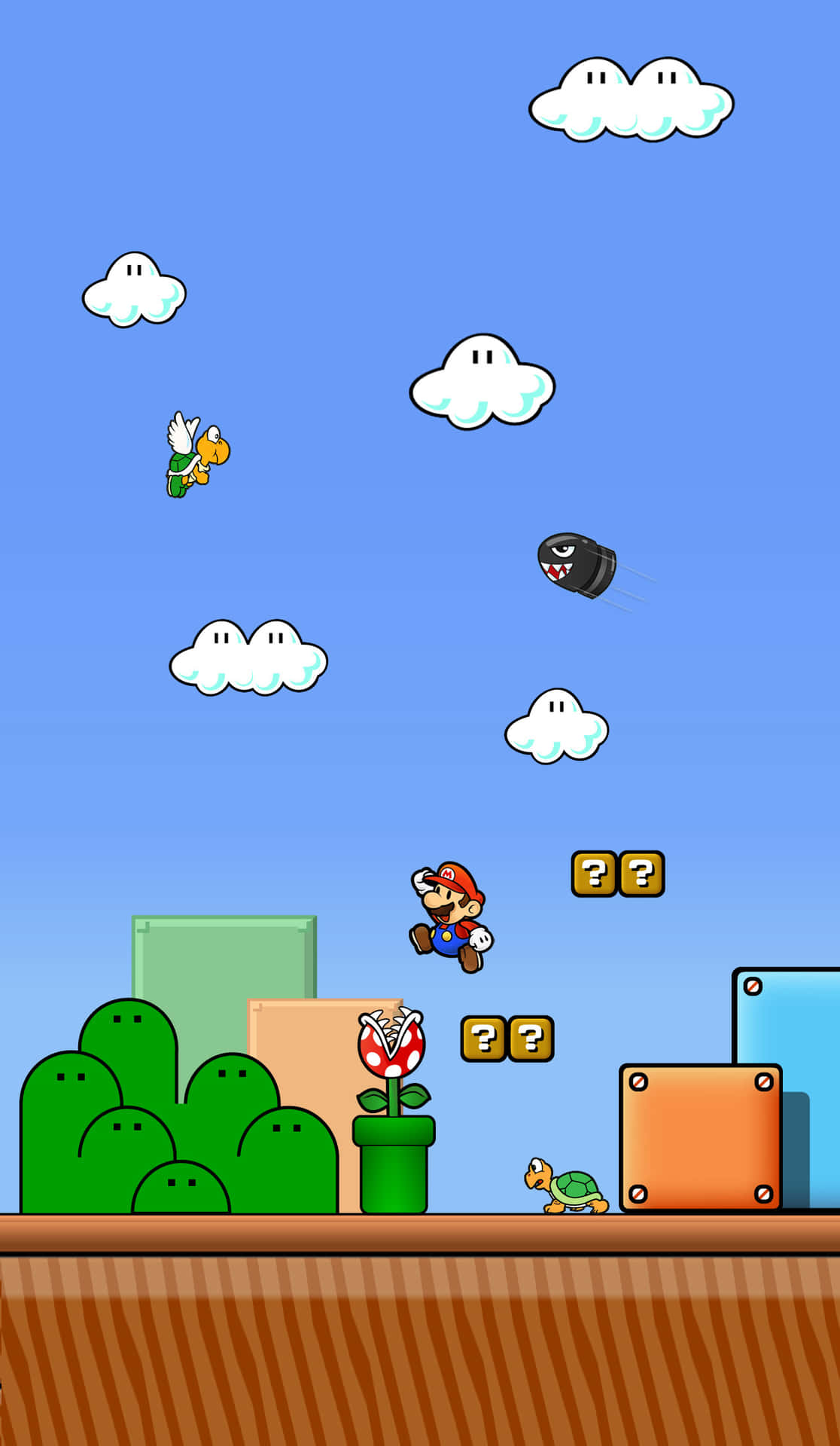 Classic 8 Bit Mario takes on an adventure with nostalgia Wallpaper