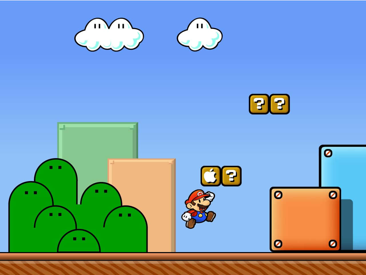 Jump into nostalgia with 8-bit Mario! Wallpaper