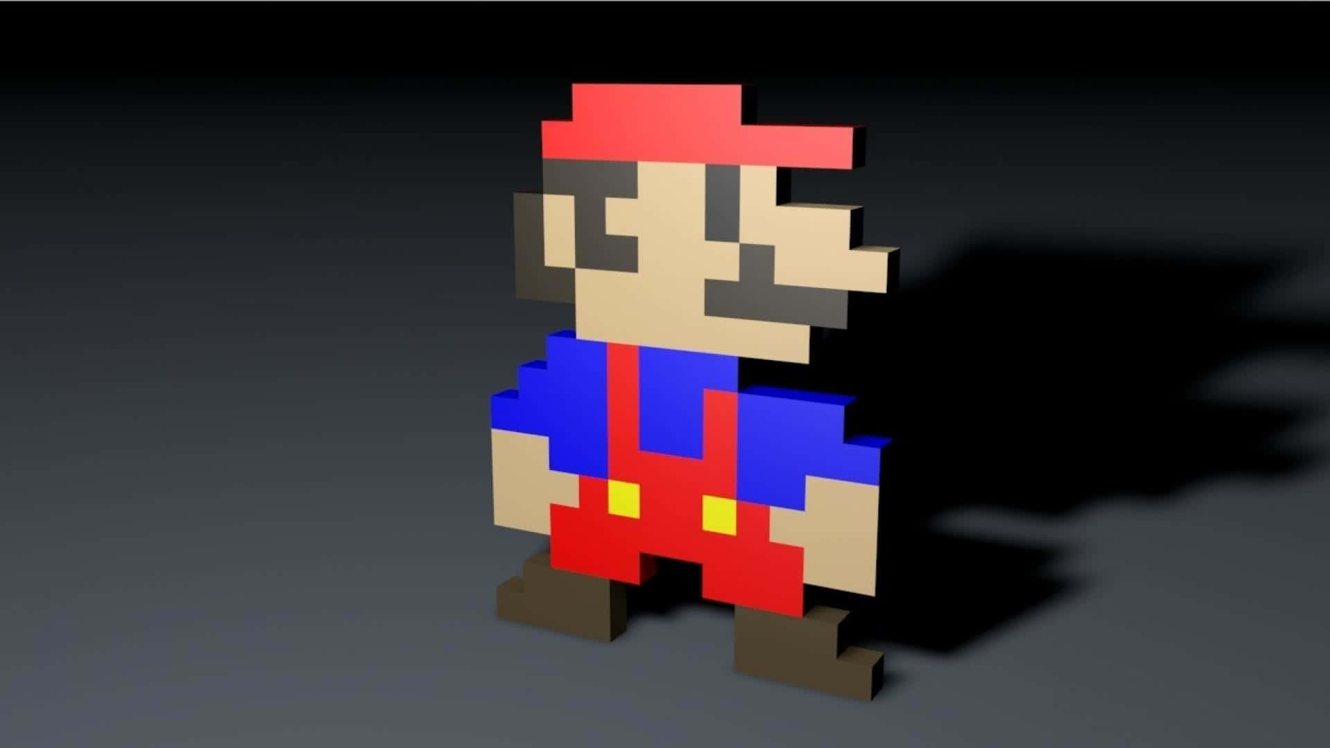 Caption: Jump into the Retro Adventure with 8 Bit Mario Wallpaper